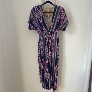 Electric Feel Multi Colored Tie Romper Jumpsuit - Small